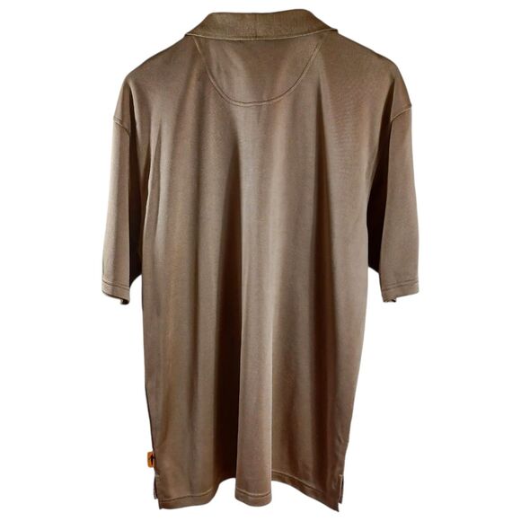 Saybury Textured Gold Croc Men's Polo Shirt L | Rayon Shine Dressy Golf Vibes - Picture 6 of 9